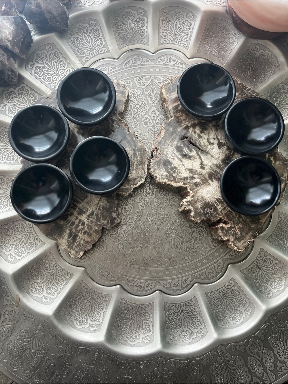 Black obsidian bowl